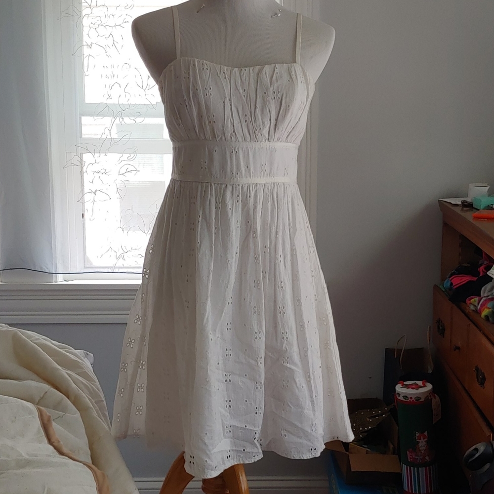 White eyelet dress